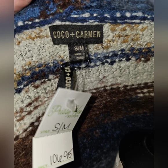 COCO + CARMEN Striped Knit Long Cardigan, Size S/M, NWT - Picture 5 of 9